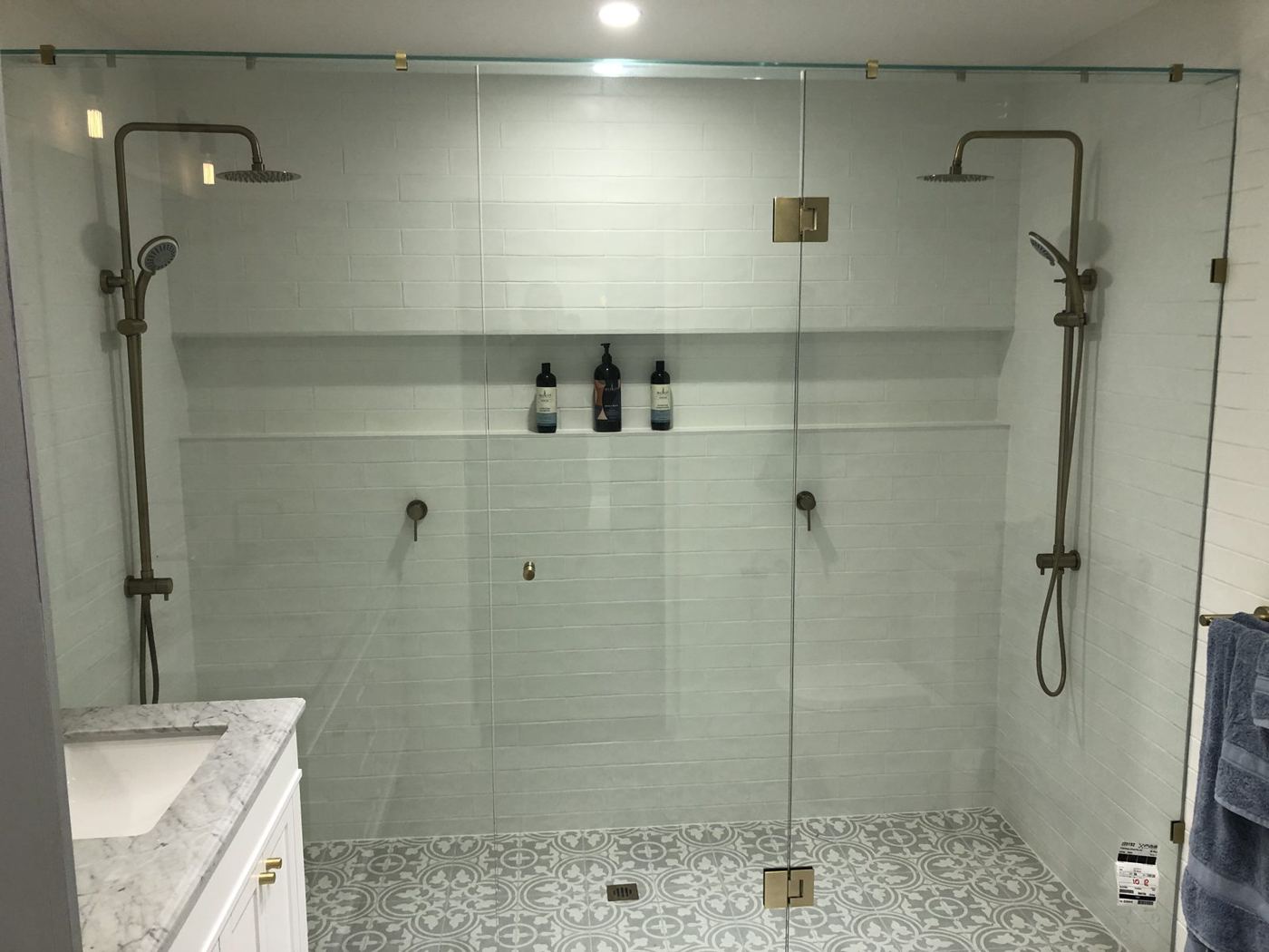 Double frameless shower