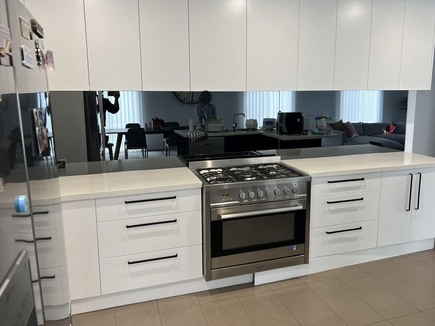 Mirror kitchen splashback